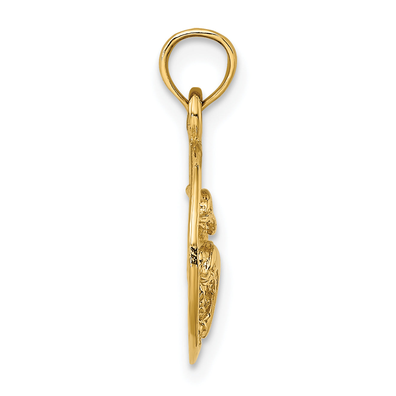 10K Two Dolphins in Circle Charm