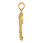 10K 2-D Textured Single Palm Tree Charm