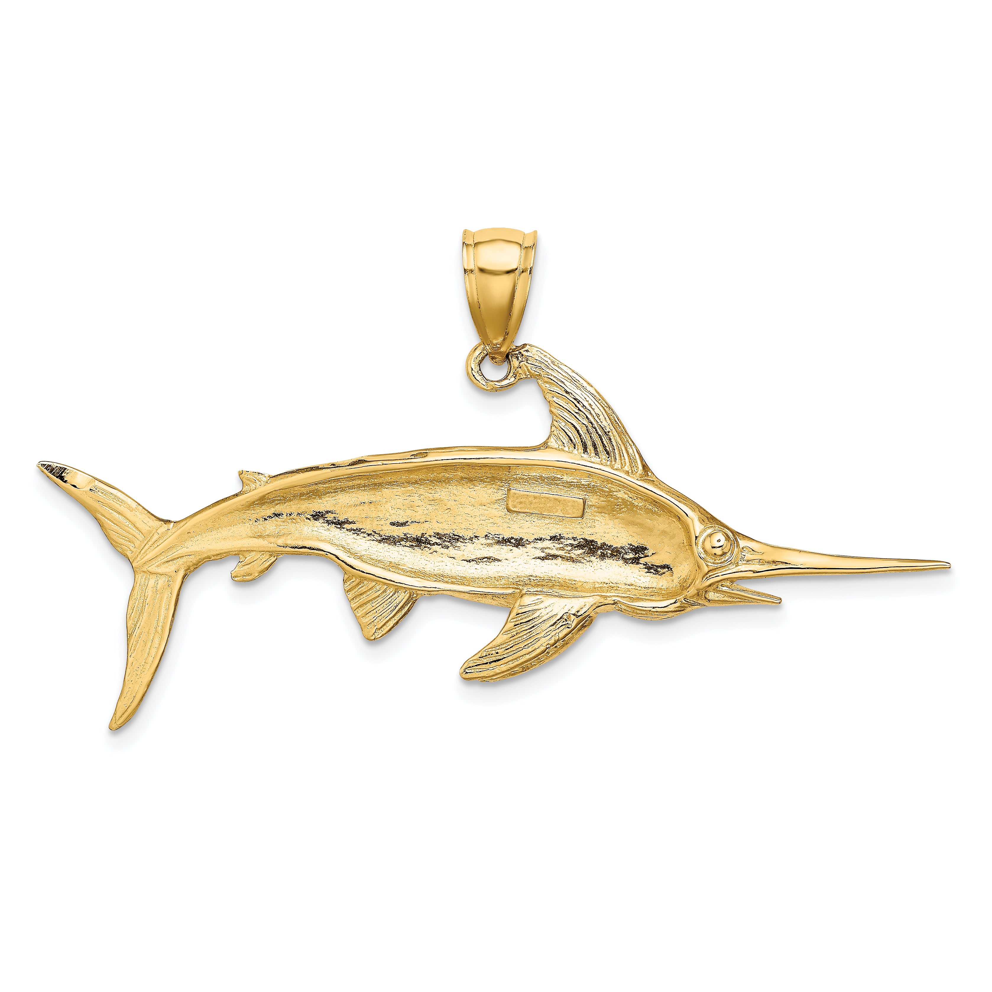 10K 2-D Polished/Satin Swordfish Charm