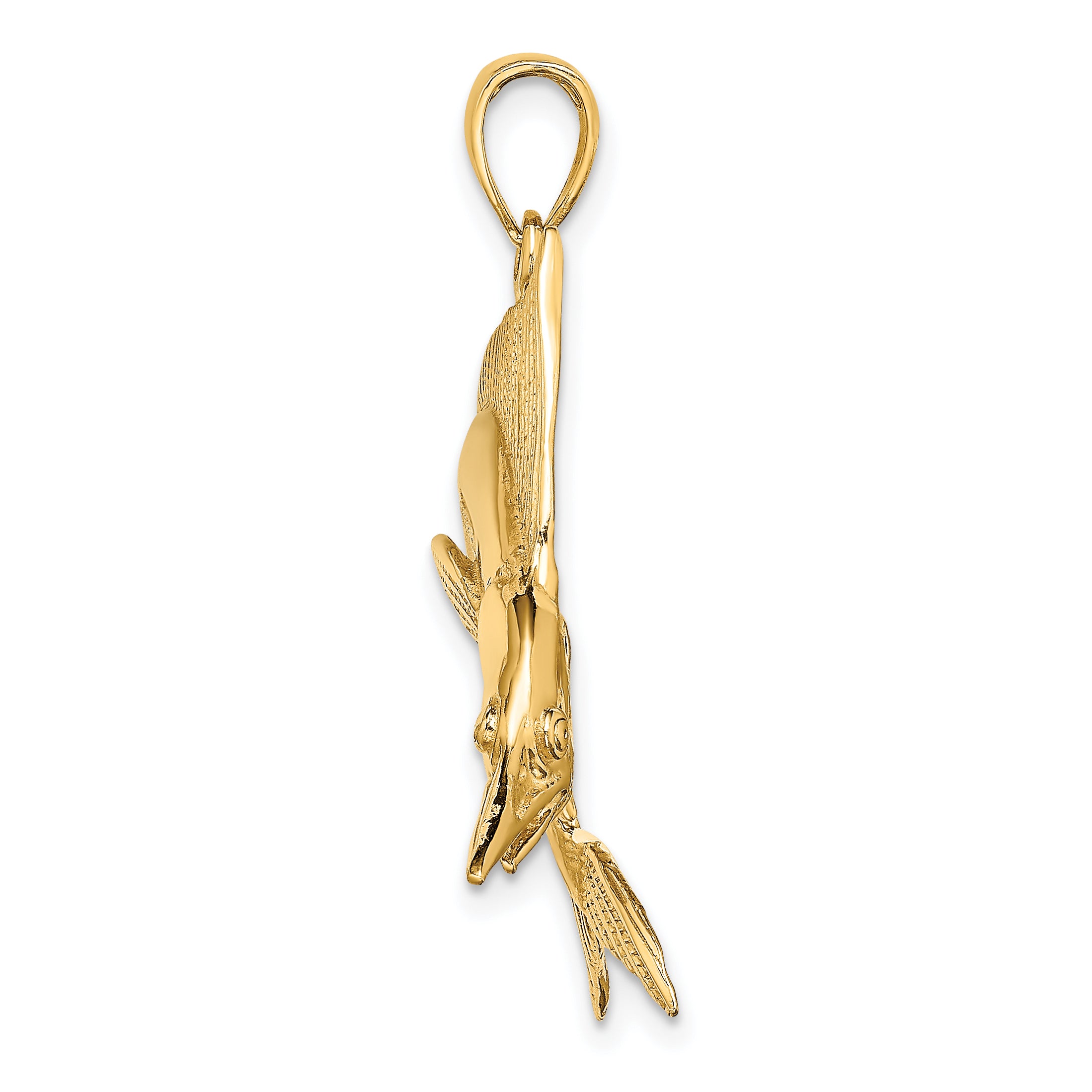 10K 2-D Polished / Satin STRIPED MARLIN Charm Secondary image
