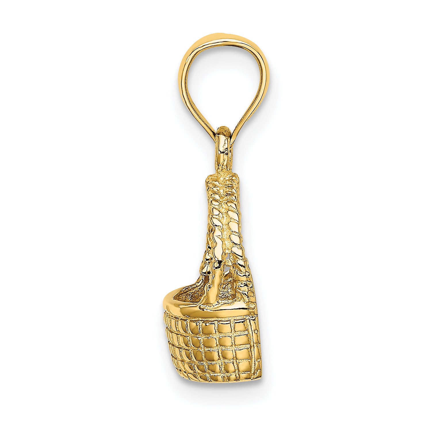 10K 2-D Flat Back Basket Charm Secondary image