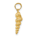 10K 3-D Mini Common Wentletrap Shell Charm
