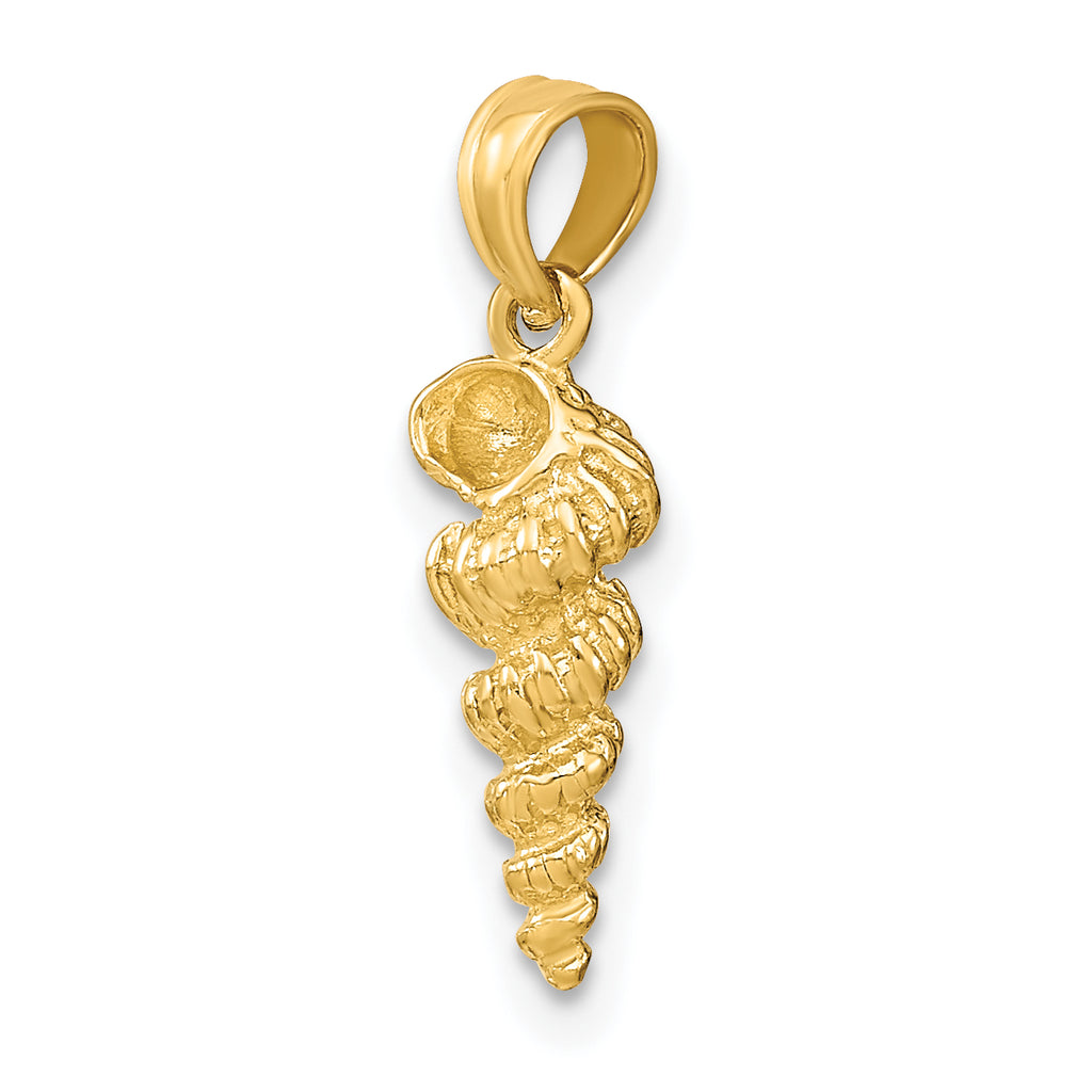 10K 3-D Mini Common Wentletrap Shell Charm