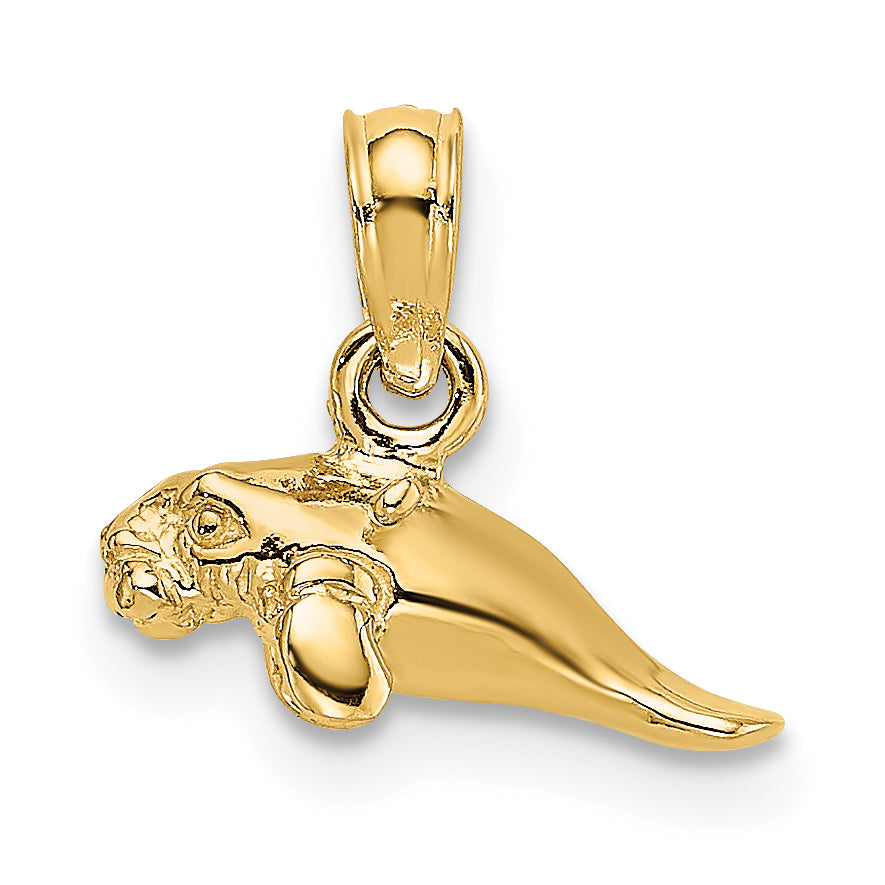 10K 3-D Polished Mini Manatee Charm Main image