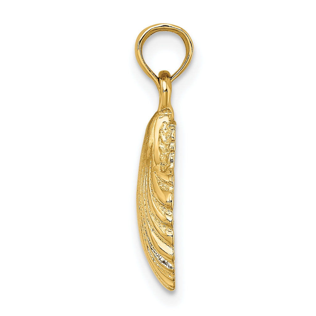 10K Polished Scallop Shell Charm