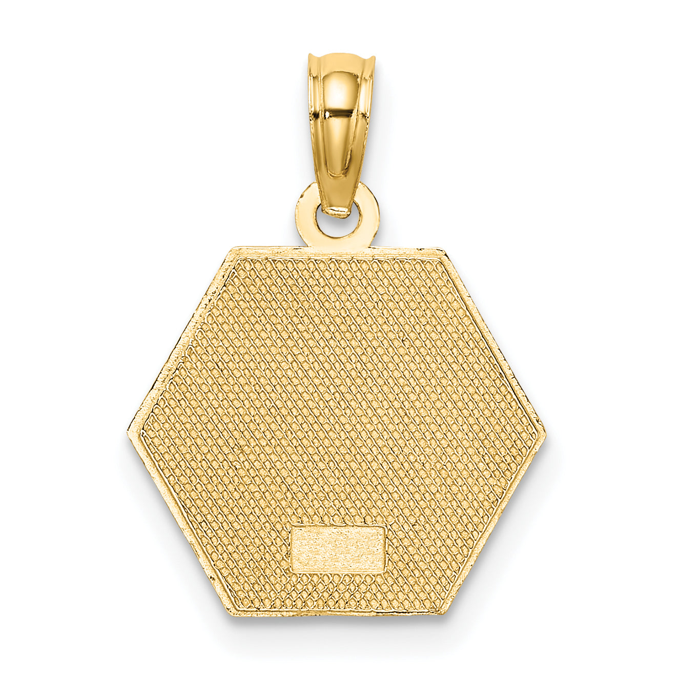10K None Medical Symbol 16x18mm Hexagon Disc Pendant - view 4