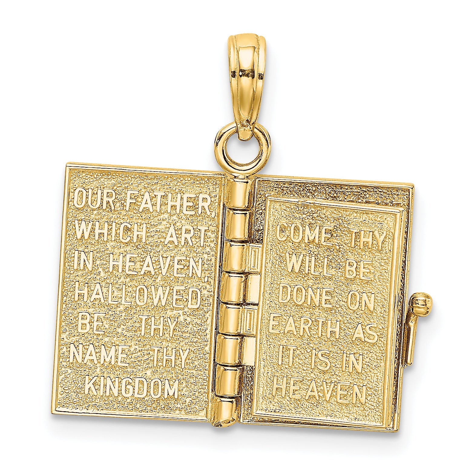 10K None 3-D Moveable Pages Holy Bible w/ Lords Prayer Charm - view 6