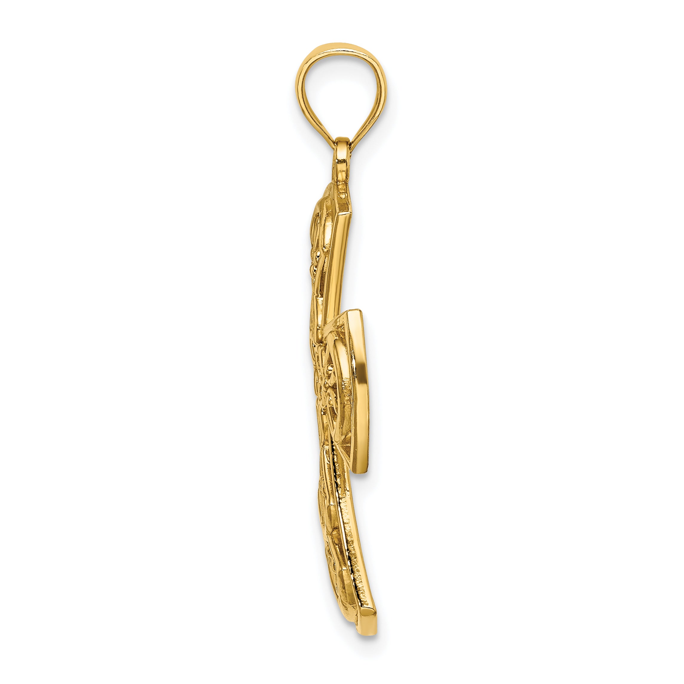 10K None Filigree Cross Charm - view 2