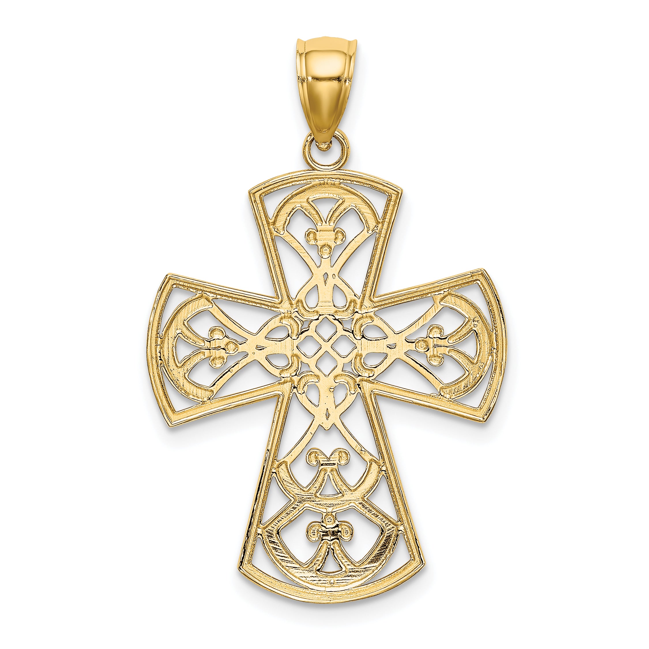 10K None Filigree Cross Charm - view 4