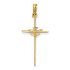 10K None Dove On Stick Cross Charm - view 4