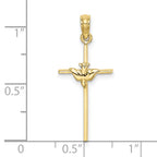 10K None Dove On Stick Cross Charm - view 3
