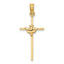 10K None Dove On Stick Cross Charm