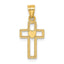 10K Cut-Out Cross w/ Heart Charm