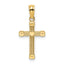 10K Textured w/ Center Heart Small Cross Charm