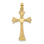 10K Polished and Engraved Cross W/ Heart Charm