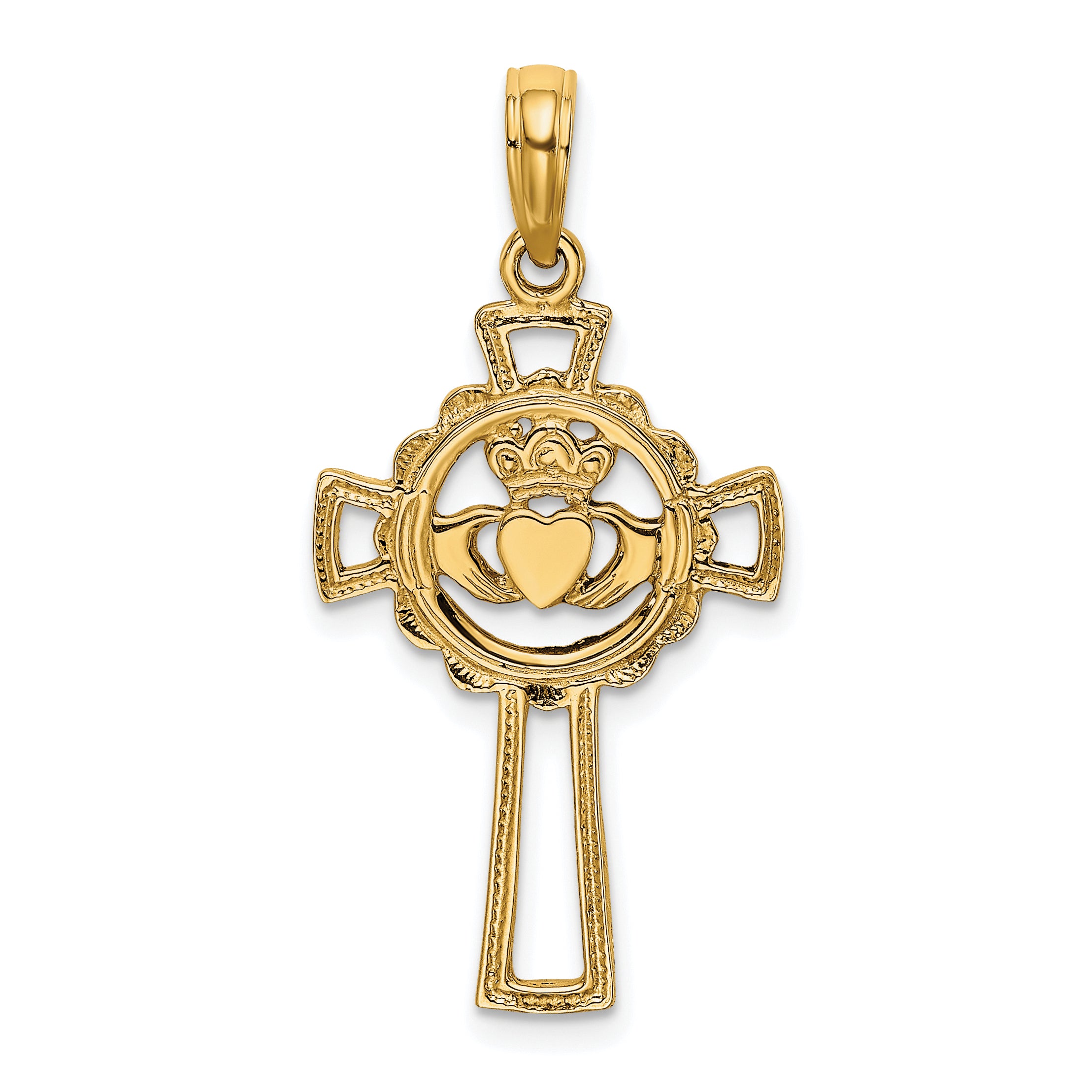 10K Claddagh Cross Charm Main image