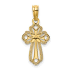10K None Cut-Out Polished Textured Cross Charm
