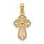 10K None Cut-Out Polished Textured Cross Charm