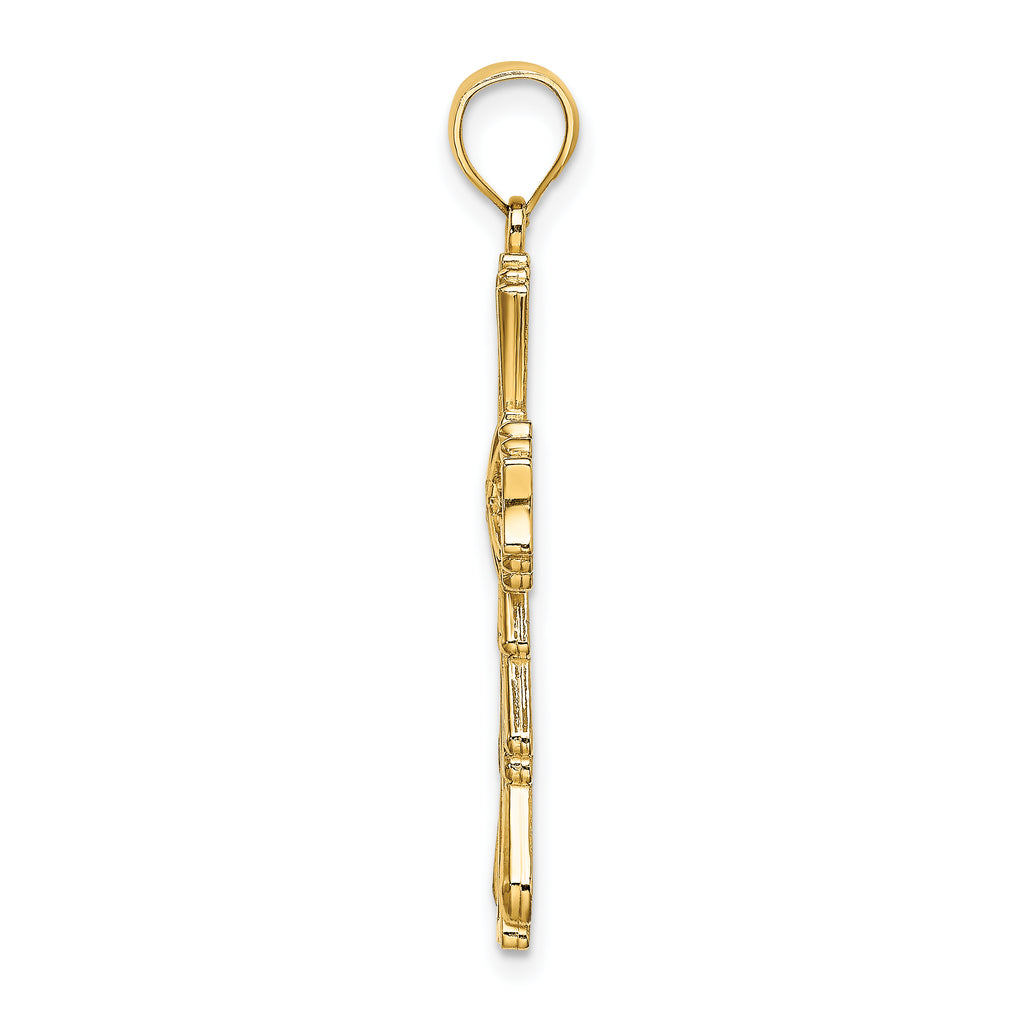 10K Cut-Out w/ Teardrop Sides Cross Charm