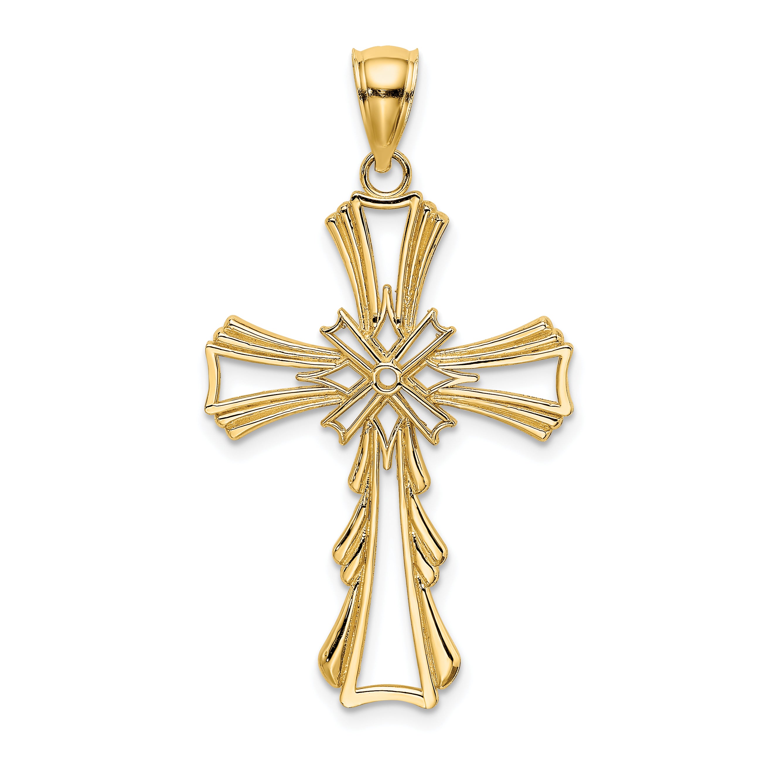 10K Cut-Out w/ Teardrop Sides Cross Charm Main image