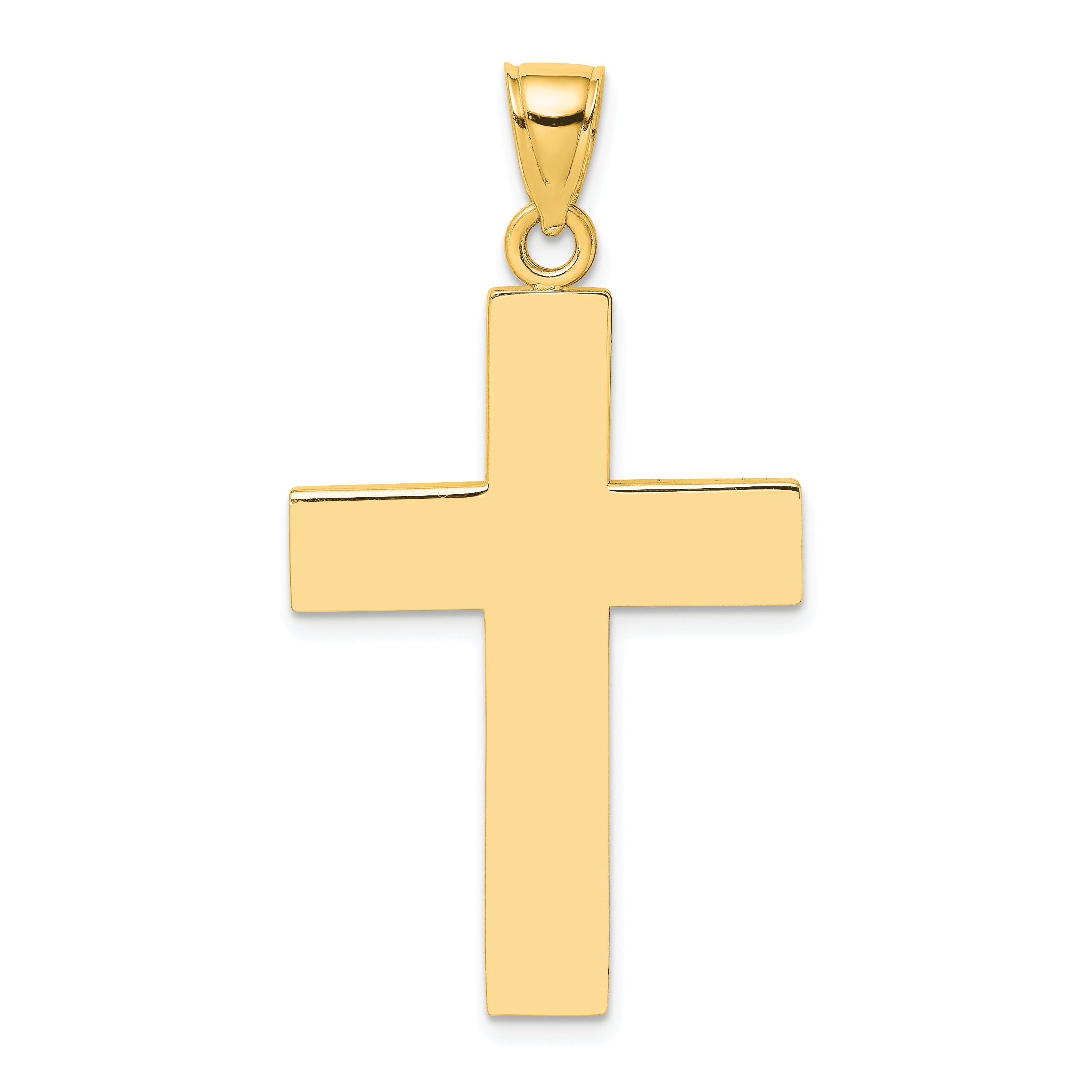 10K Polished Large Block Cross w/ Open Back Charm Main image