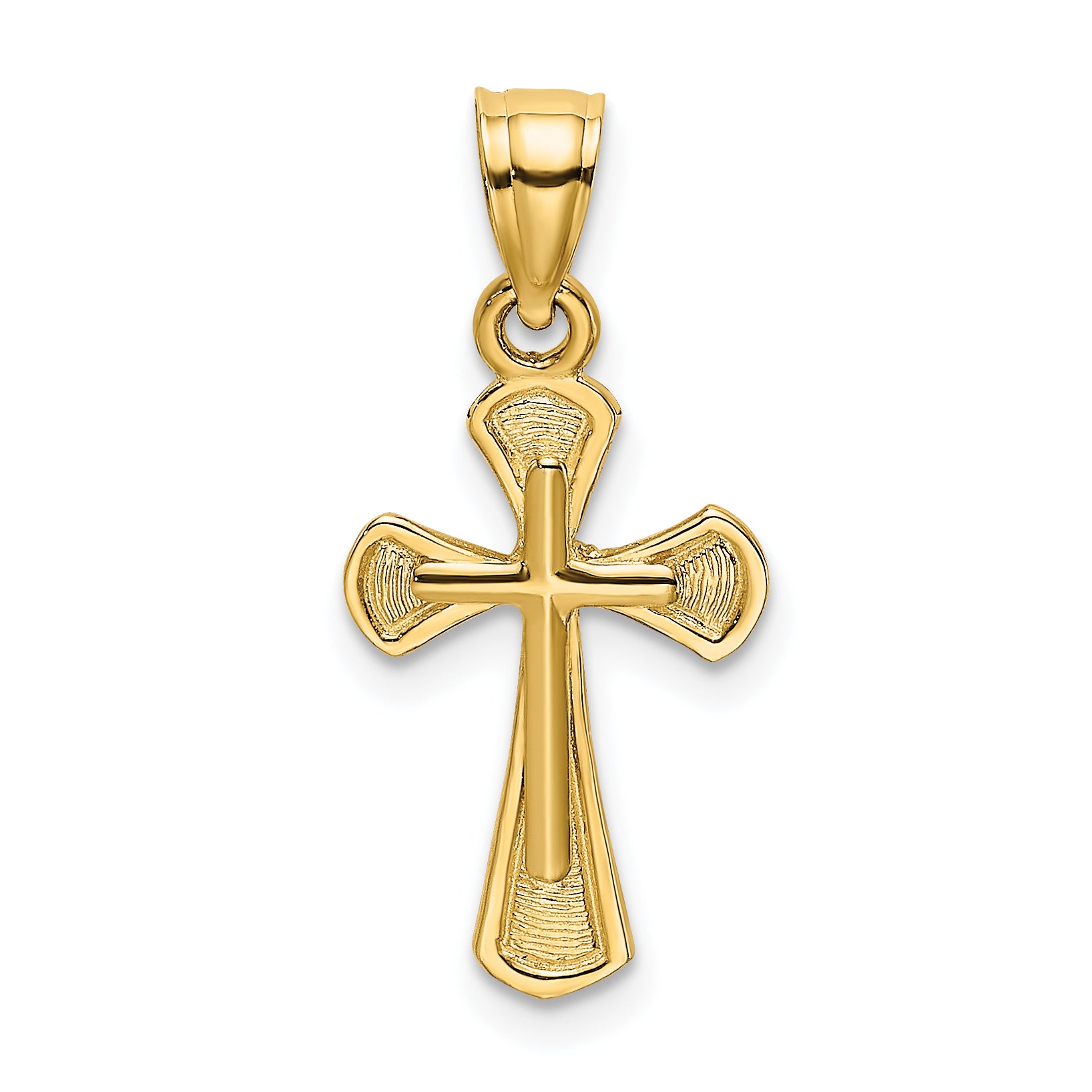 10K Solid Textured Cross Charm Main image