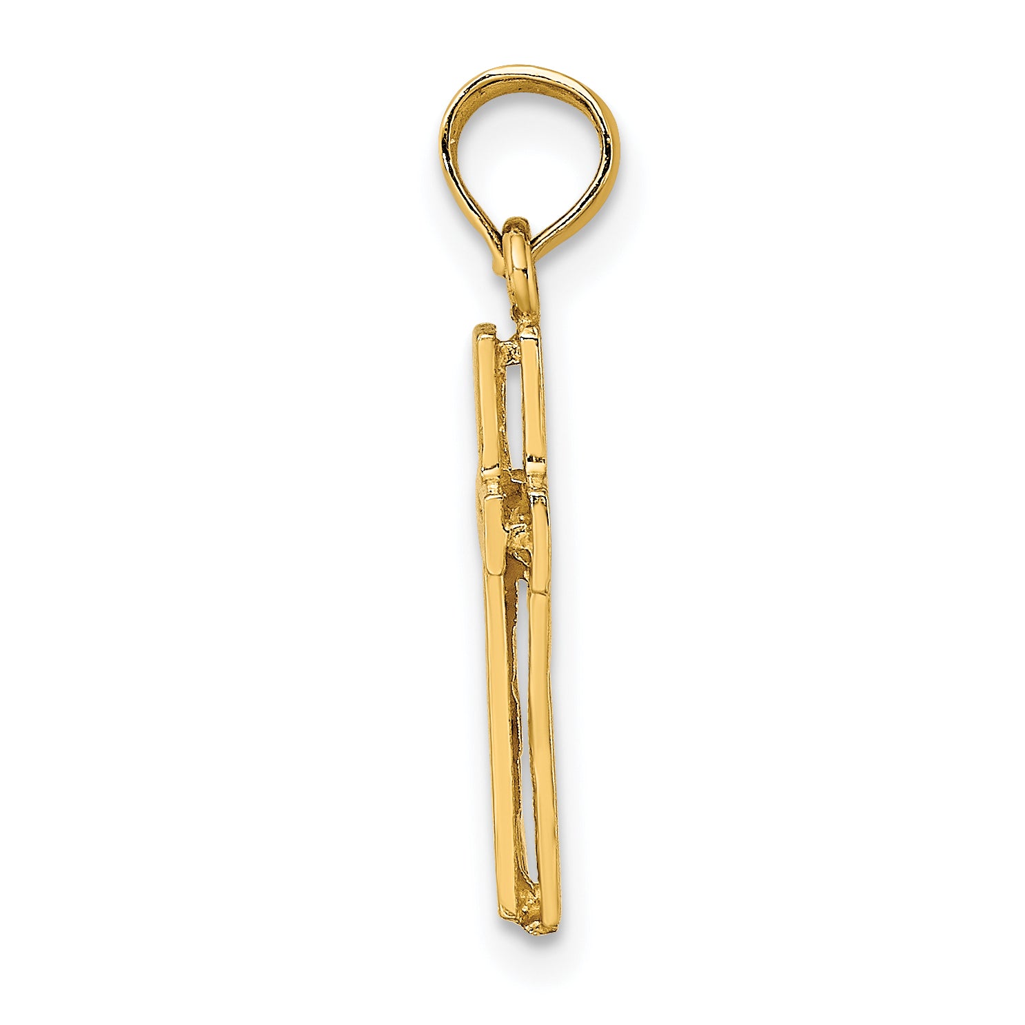 10K 2-D Polished Textured Cross Charm Secondary image
