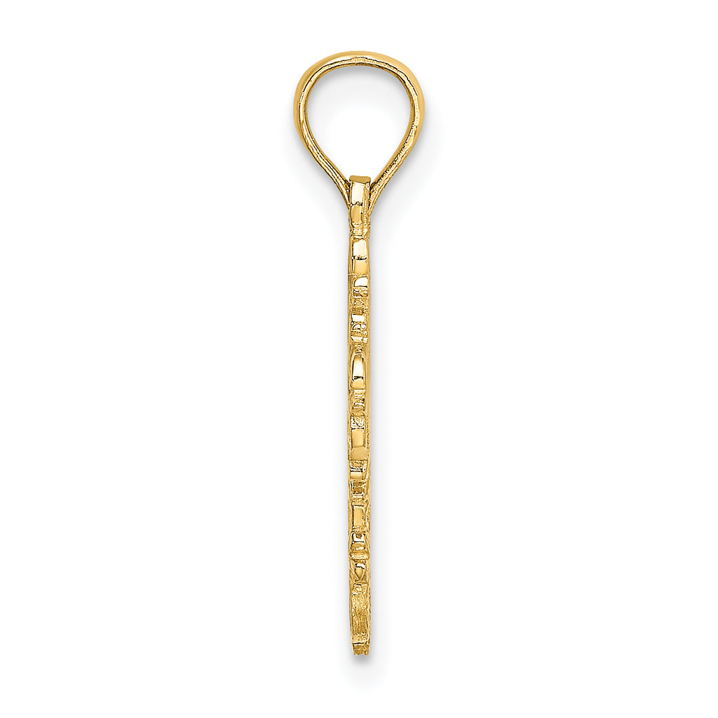 10K Cut-Out Delicate Cross Charm