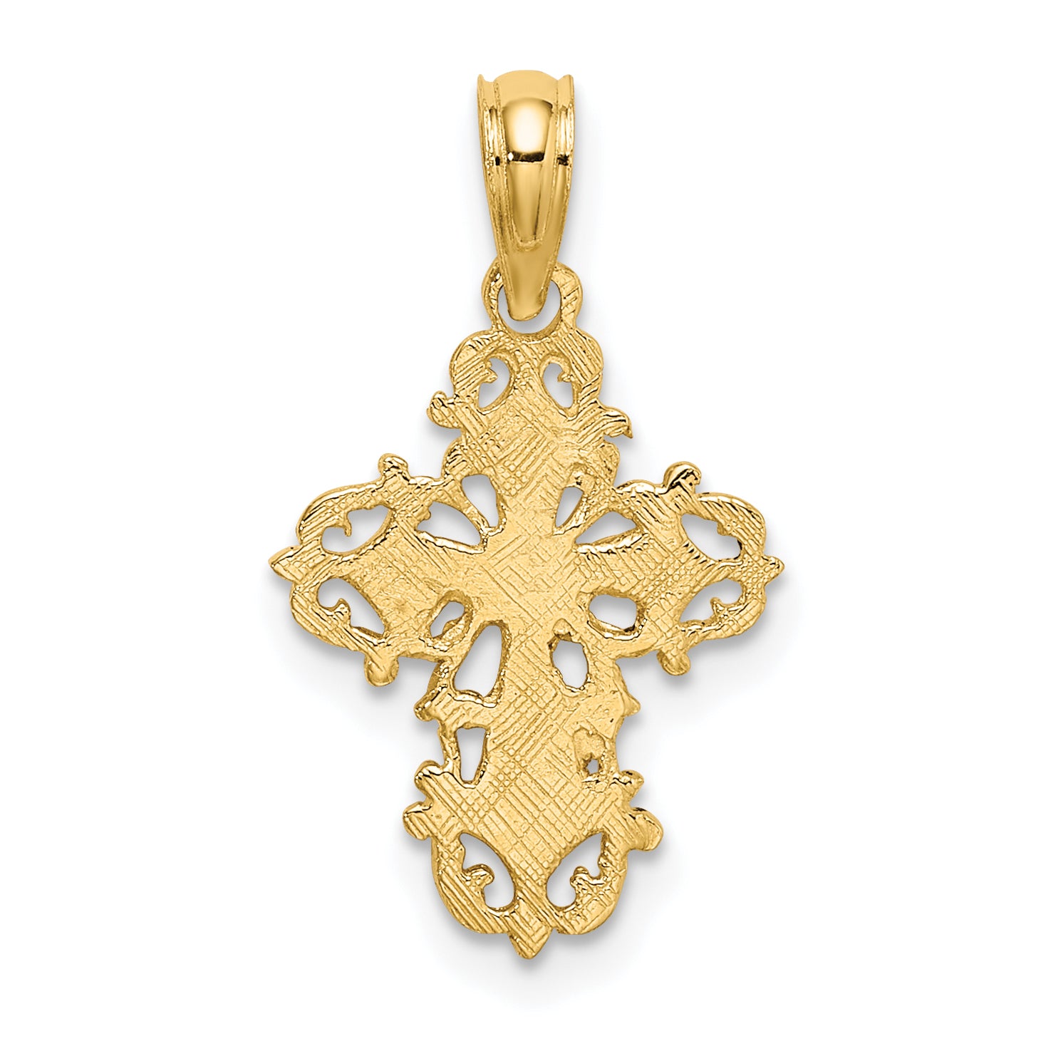10K Cut-Out Delicate Cross Charm