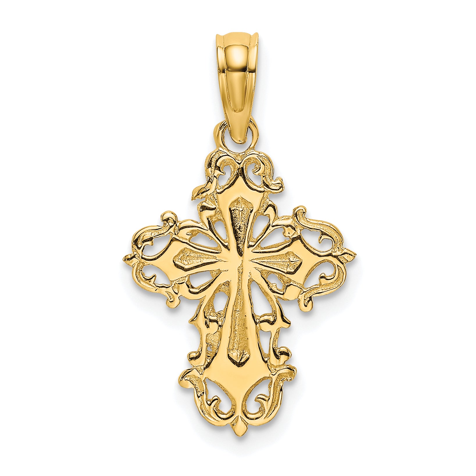 10K Cut-Out Delicate Cross Charm Main image