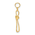 10K 3-D Engraved Polished Twisted Cross Charm