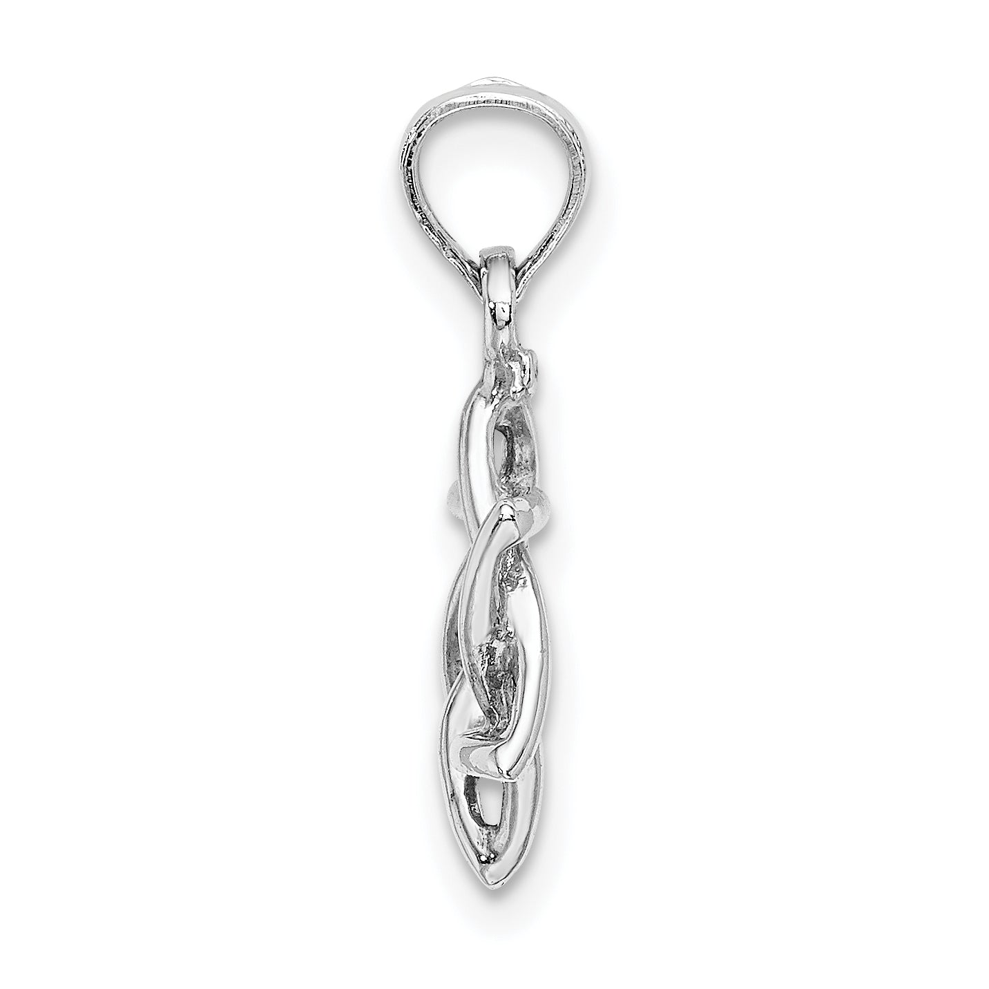 10K White Gold White Gold 3-D Polished Star Of David Charm - view 2