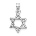 10K White Gold White Gold 3-D Polished Star Of David Charm - view 4