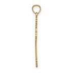 10K Beaded Tip Cross w/ Heart Center Charm