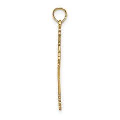 10K Beaded Tip Cross w/ Heart Center Charm