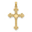 10K Beaded Tip Cross w/ Heart Center Charm