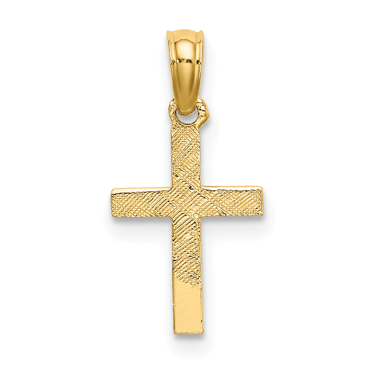 10K Polished Mini Cross w/ Heart Charm