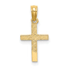 10K Polished Mini Cross w/ Heart Charm