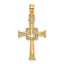 10K Polished and Engraved Cross and Dove Charm