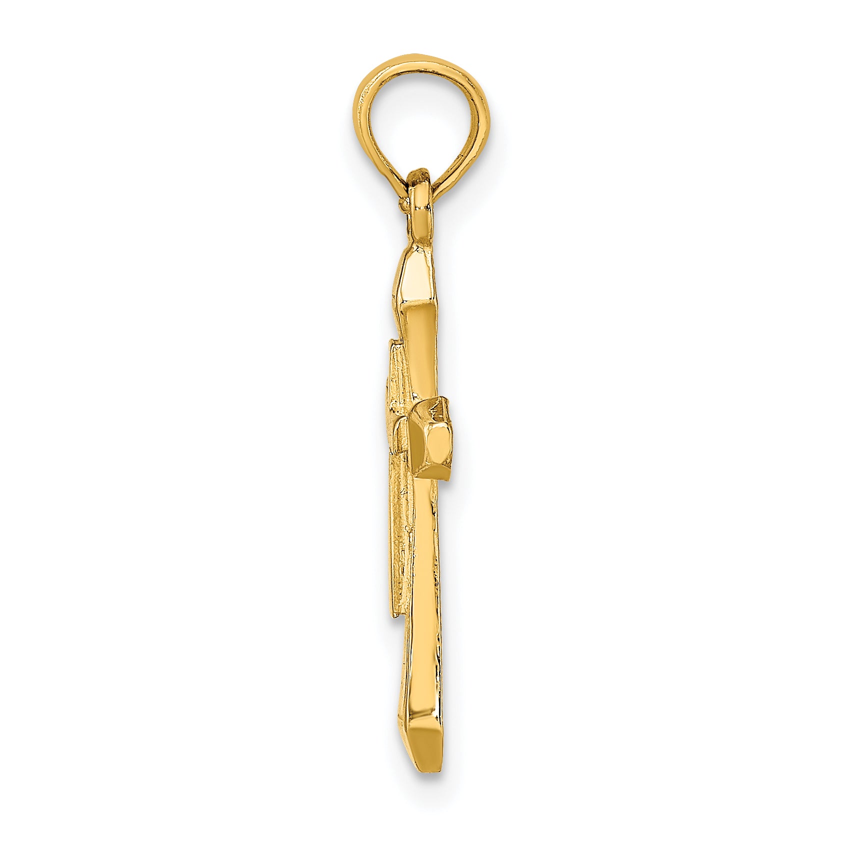 10K Polished Beveled Tips Cross Charm Secondary image