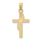 10K Polished W/ Banner Cross Charm