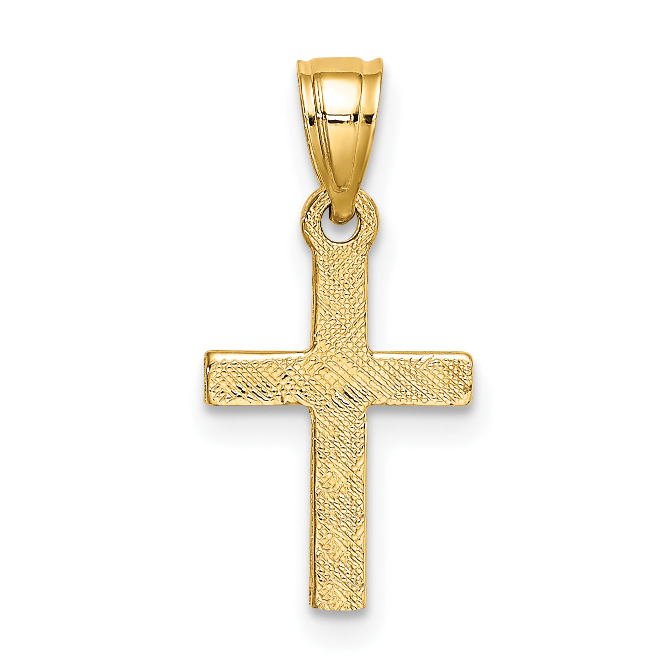 10K Diamond Shape Center Mini Cross Charm