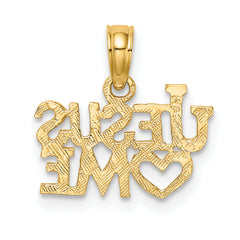 10K Polished / Engraved JESUS HEART ME Charm