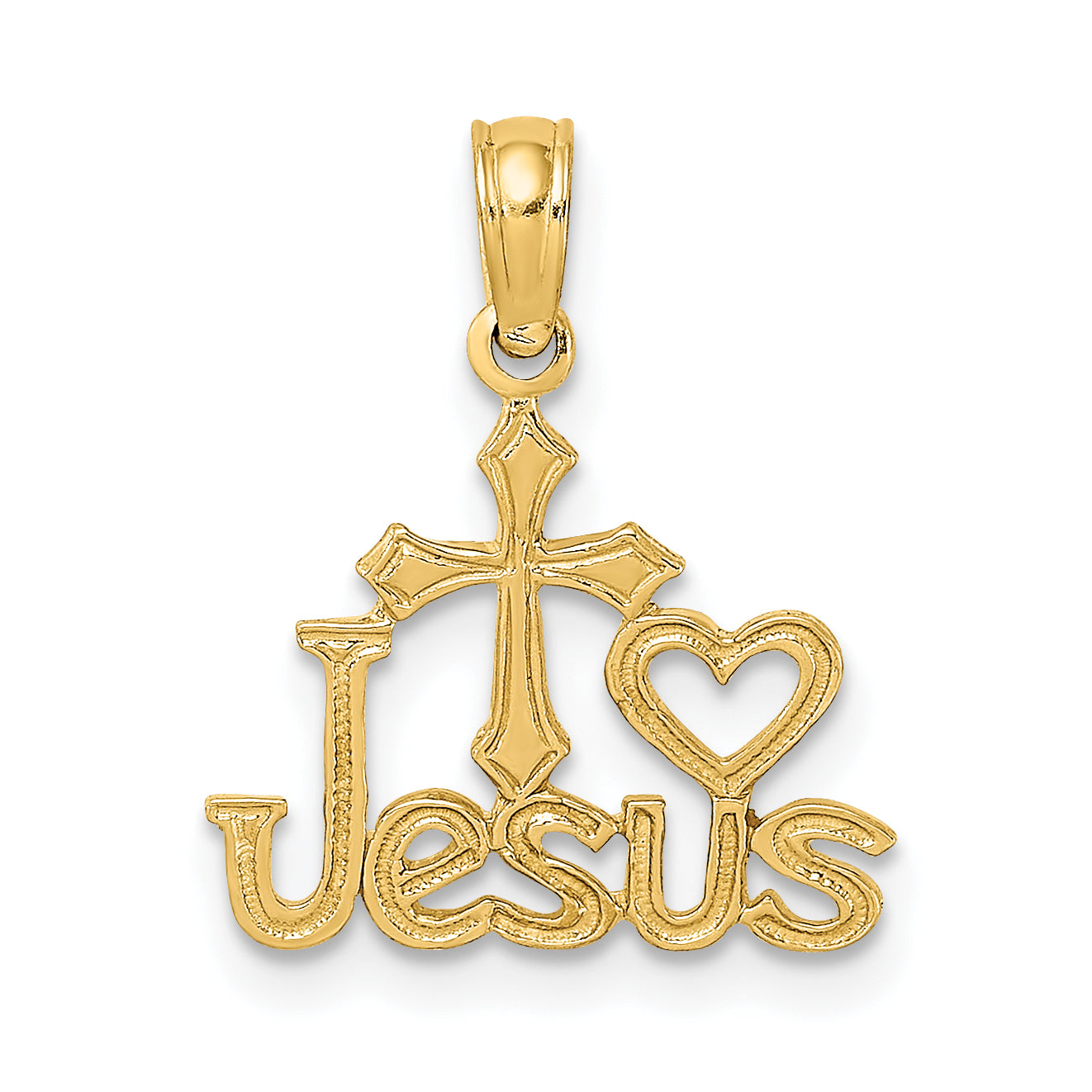 10K JESUS W/ Cross and Heart Charm Main image