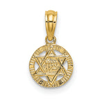 10K Engraved Star Of David Charm