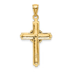10K Beaded Center Design Cross Charm