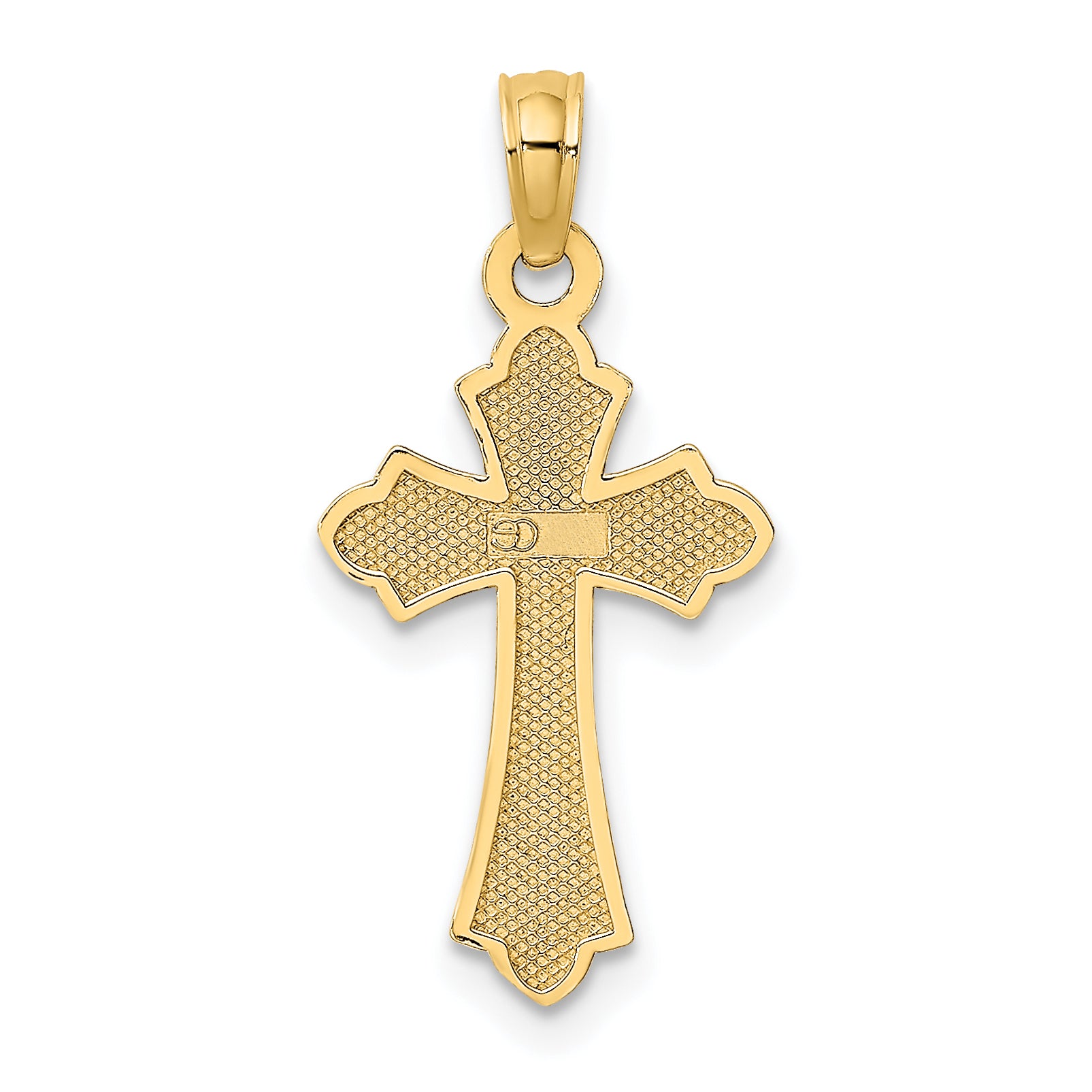 10K Polished Cross w/ Heart Charm