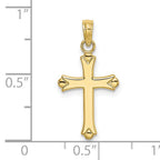 10K Polished Cross Charm