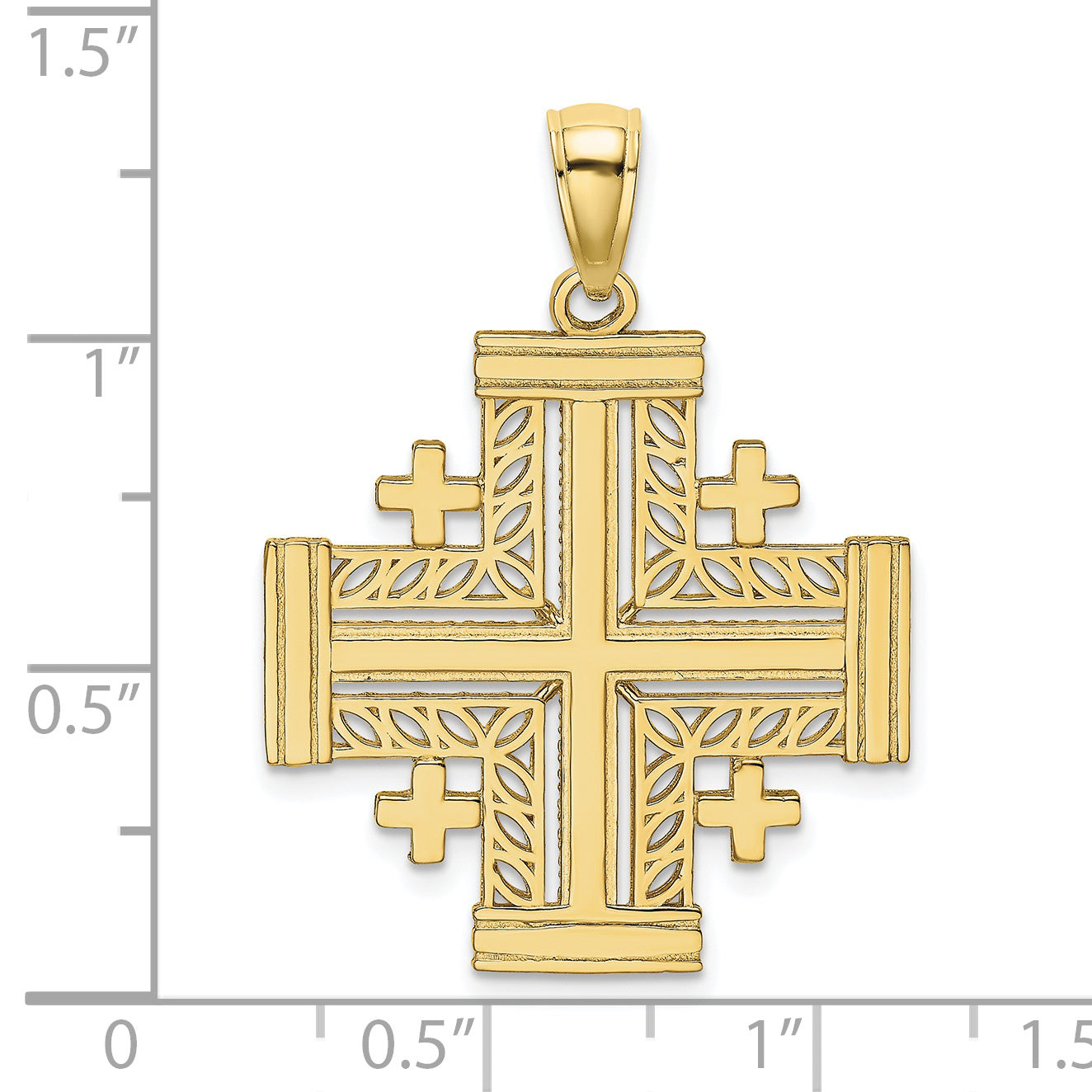 10K Cut-Out Jerusalem Cross Charm Secondary image