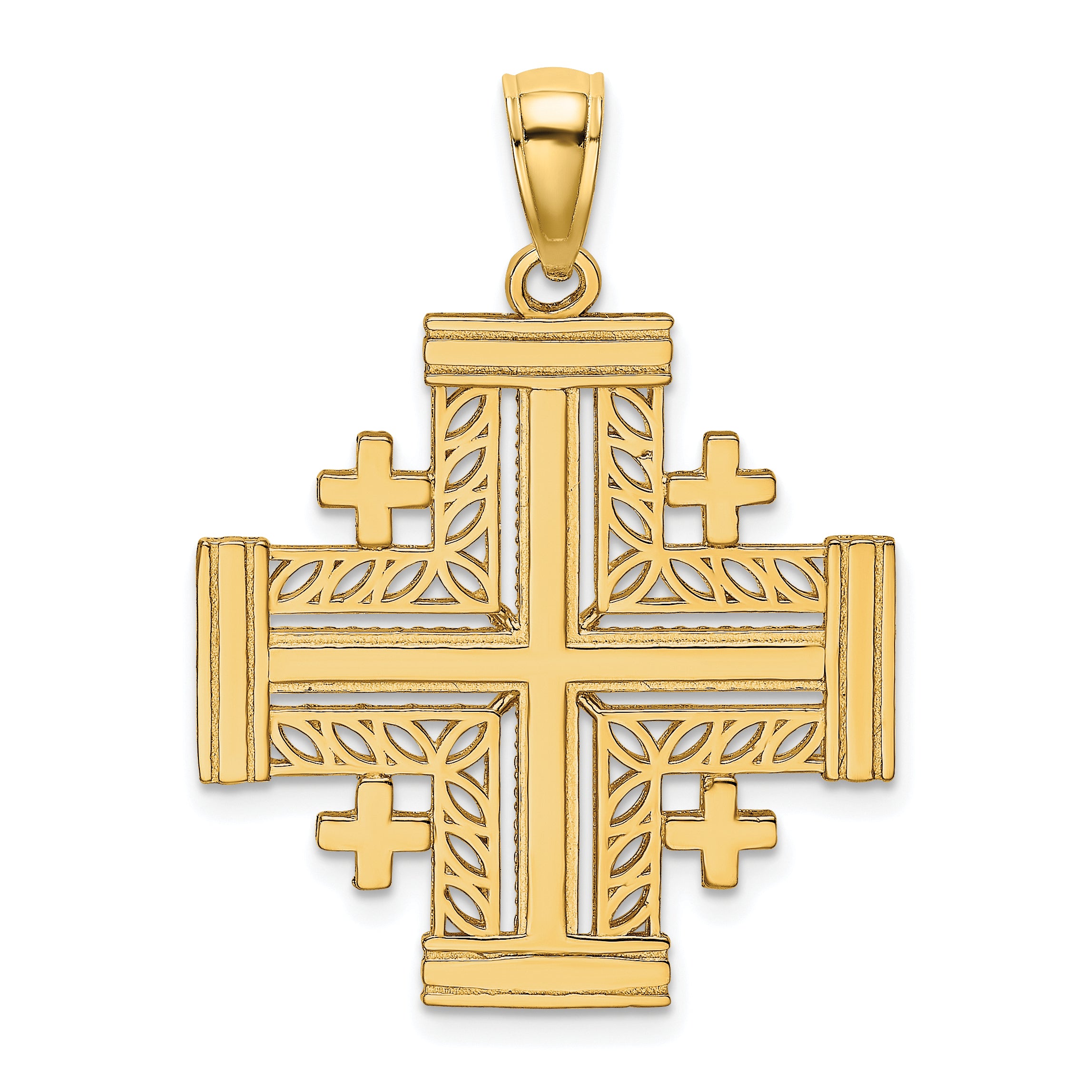 10K Cut-Out Jerusalem Cross Charm Main image